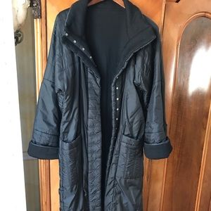 DN Evans Laguna designer blk wool lined rain coat